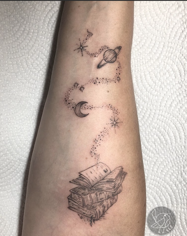 Fine Line tattoo by Robyn Lyn Bosch